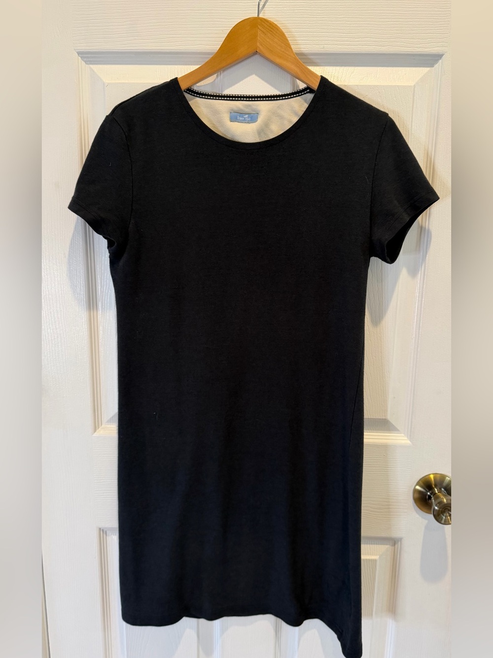 Horny Toad Women’s Black T Shirt Dress Short Sleeve Embroidered Logo Casual